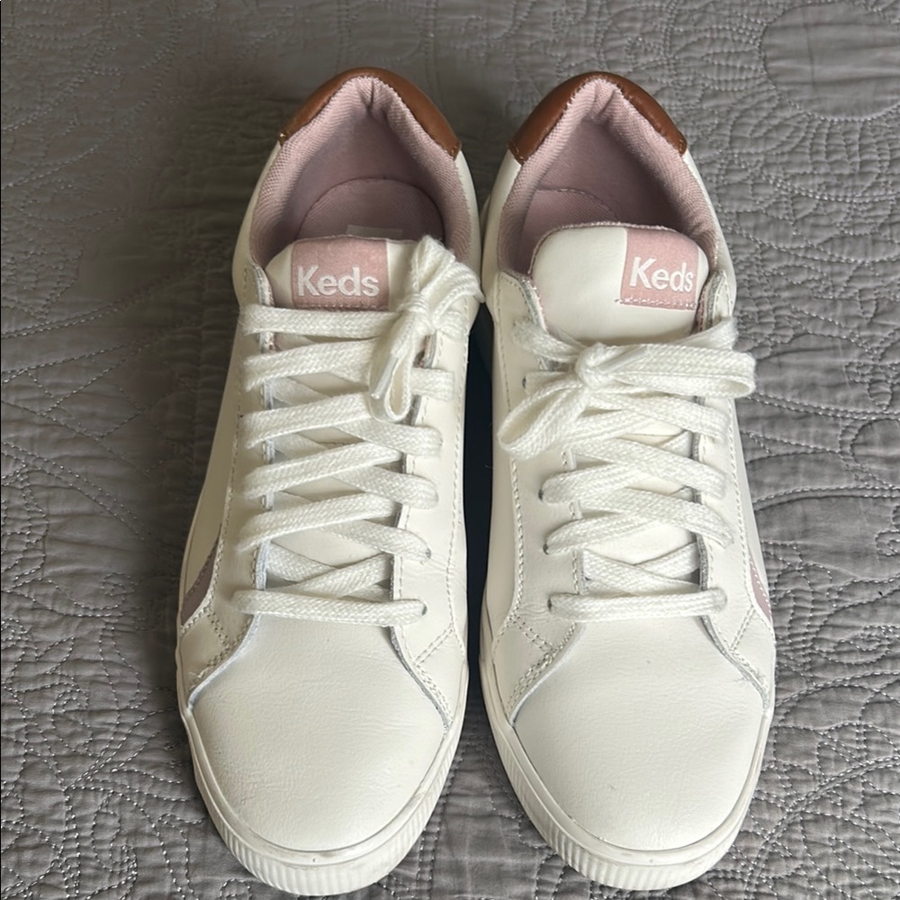 Keds White and Pink Sneakers